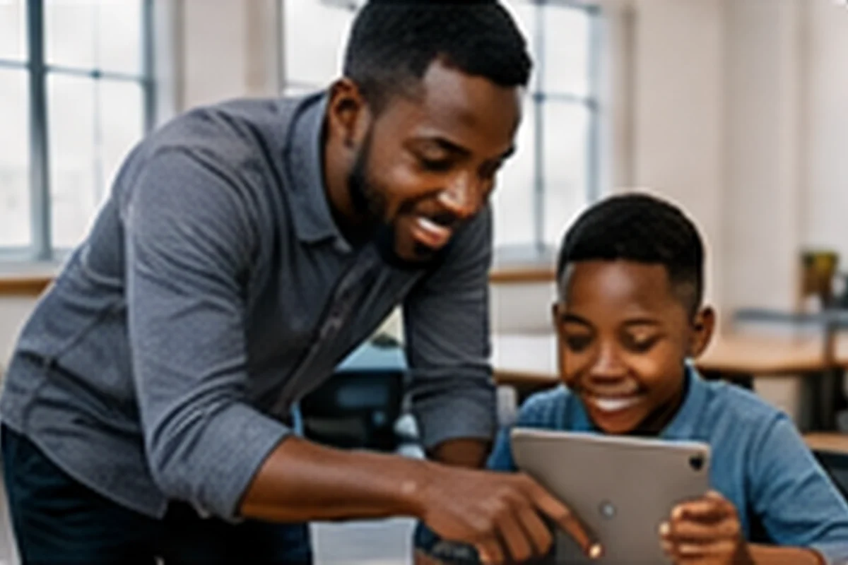 A WeePrep tutor guiding a young learner through a hands-on task